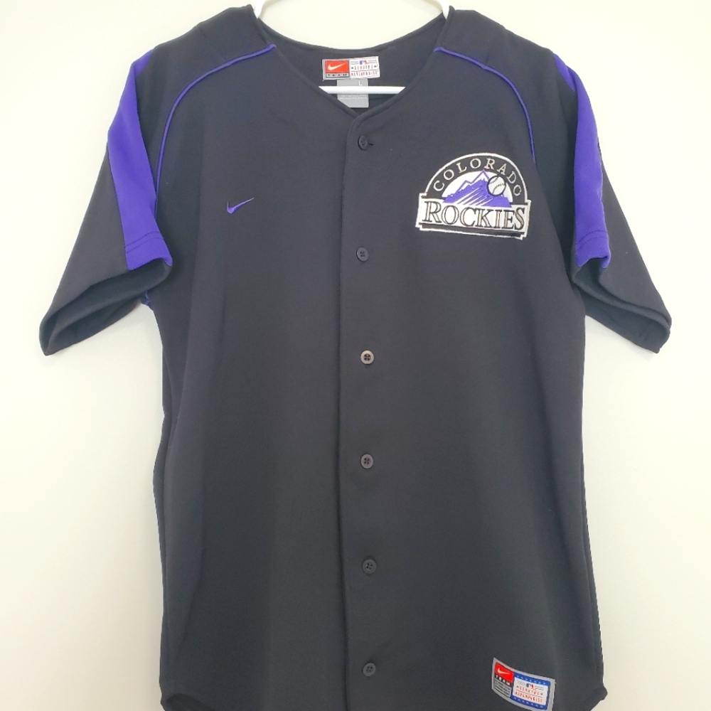 Troy Tulowitzki NIKE Colorado Rockies Alternate Purple Men's Jersey YOUTH LARGE
